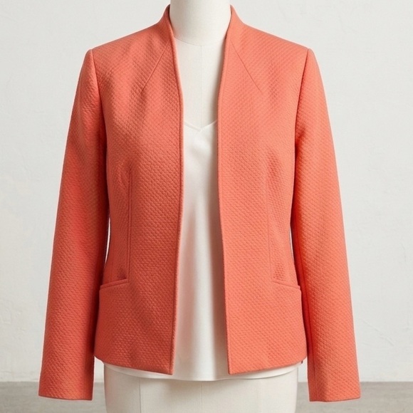 LOUBEN Jackets & Blazers - LOUBEN pink /salmon textured,open front jacket, blazer size 6